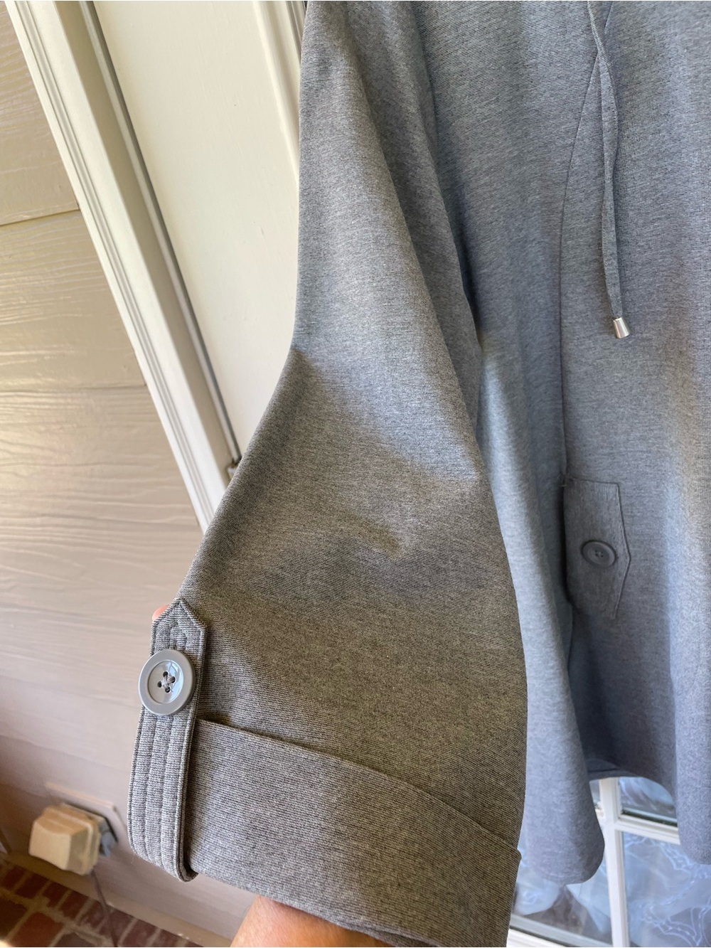 Christian Siriano New York Hooded Swing Coat Jacket Gray 2X Plus Size POCKETS - Picture 7 of 8